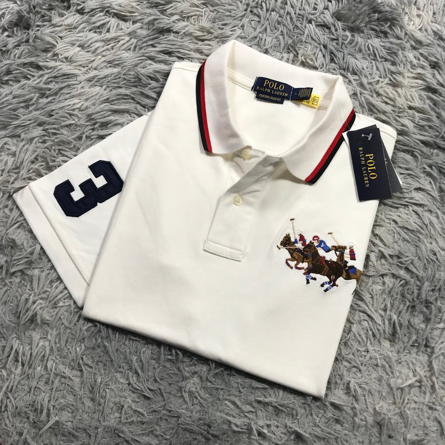 Embroidered Polo Shirt With Horse Motif