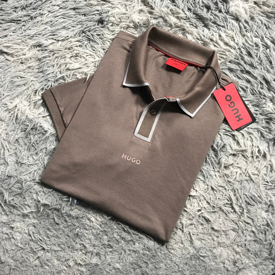 HB Piping Placket Polo Brown