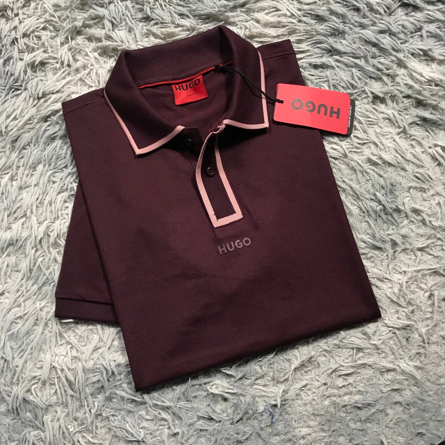 HB Piping Placket Polo Maroon