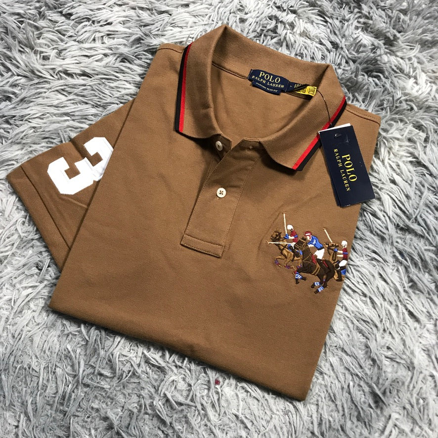 Embroidered Polo Shirt With Horse Motif