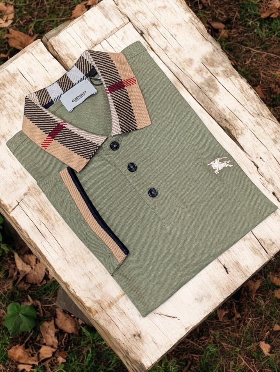 Steel LOGO Burberry Polo
