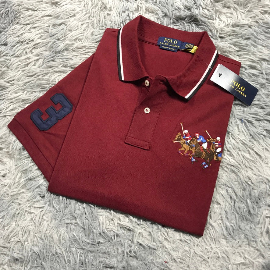 Embroidered Polo Shirt With Horse Motif